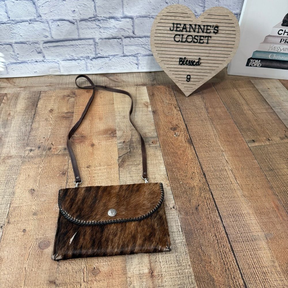 Cowhide And Hair Pouch Bag Genuine Cowhide Hair On Small Crossbody Bag Has Flaws